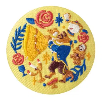 디즈니 자수 캔뱃지 미녀와 야수, 라푼젤, 밤비 세트