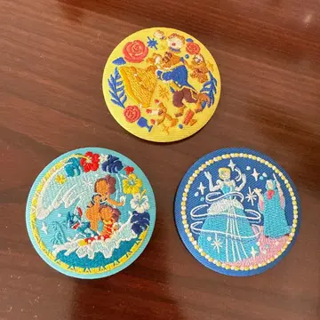 디즈니 자수 캔뱃지 3개 세트