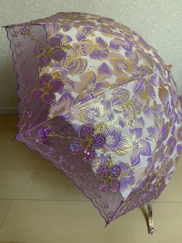 양산 접이식 우산 꽃무늬 스팽글 드레스 일본 의류에도