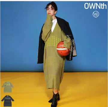 antiqua 안티카 OWNth 하운드투스 절개 니트 원피스