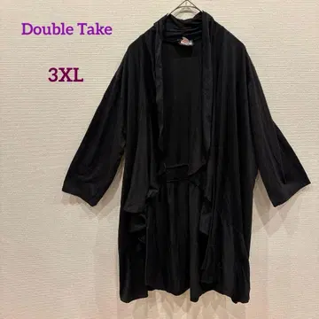 새상품급 Double Take 블랙 가디건 7부 소매 무지 튜닉