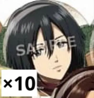 진격의 거인 가라오케의 철인 글리터 캔뱃지 미카사 10점