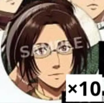 진격의 거인 가라오케의 철인 글리터 캔뱃지 한지 10점