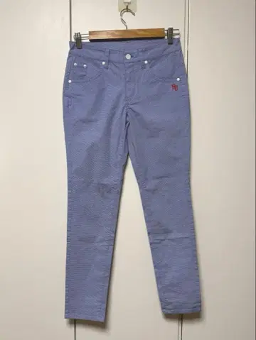 PG 로고 자수 스트라이프 패턴 팬츠