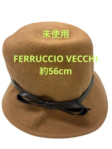 미사용 이탈리아제 FERRUCCIO VECCHI 브라운 울 햇