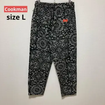 Cookman 블랙 페이즐리 셰프 팬츠