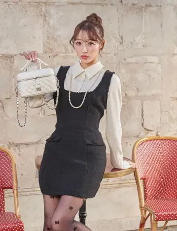 darich 셔츠 도킹 트위드 미니 원피스 FL