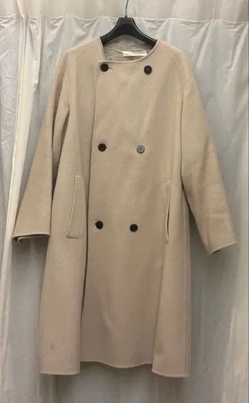 GALERIE VIE 울 더블 페이스 컬러리스 트렌치코트