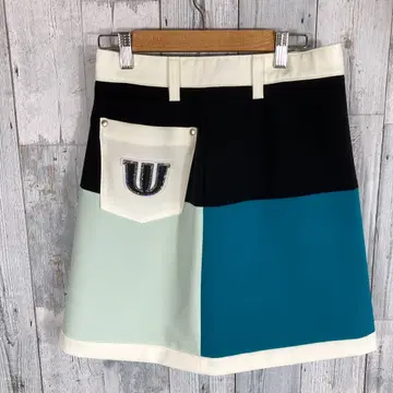 M.U SPORTS 패치워크 골프 스커트 M 사이즈