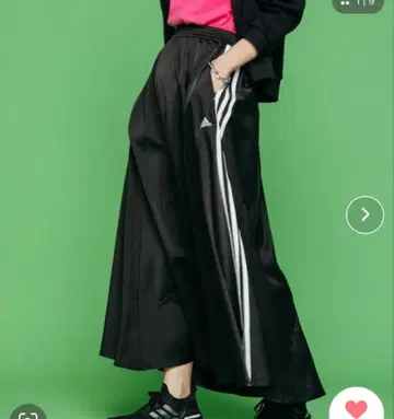 adidas 블랙 롱 스커트 L