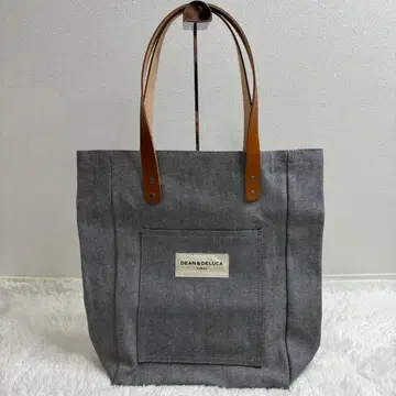 새상품급 딘앤델카 하와이 리버스 데님 토트백 그레이