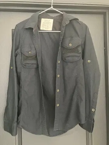 goa 고아 블랙 밀리터리 카고 후드 부착 셔츠 자켓