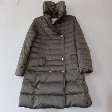 올리브 그린 다운 롱 코트