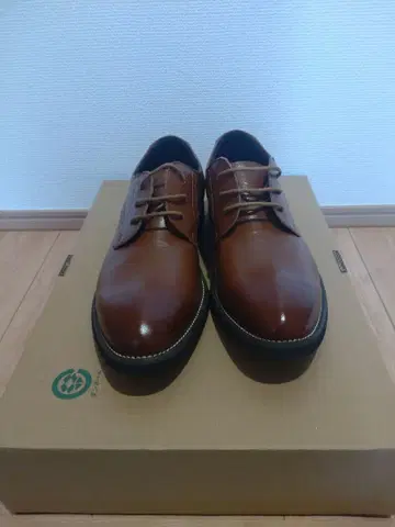 브라운 가죽 레이스업 비즈니스 슈즈