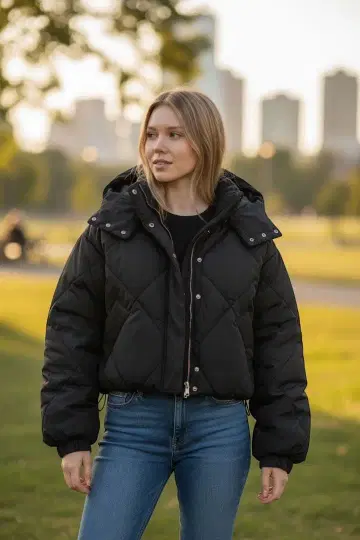 e517 MURUA 마크스타일러 블랙 크롭 자켓