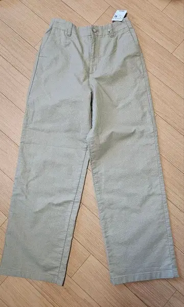 크로커다일 베이지 와이드 팬츠 밴딩 포함 택 포함 새상품