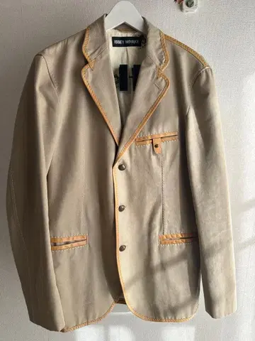 [ 레어템 ] ISSEY MIYAKE 베이지 자켓 천연 가죽 가죽 사용