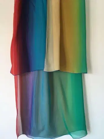 OKANO UTSURO 실크 쉬폰 스톨 꿩