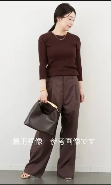 [ E ] 두 번째 클래스 리브 T셔츠 7부 소매 피타 코튼 리브 T