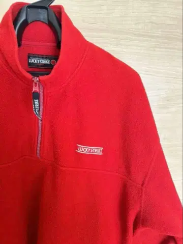 LUCKY STRIKE 하프 지퍼 플리스 LL 사이즈 레드