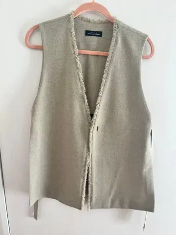 프린지 장식 내추럴 베스트 프리 사이즈