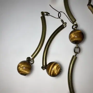 타이거 아이 목걸이 귀걸이 세트