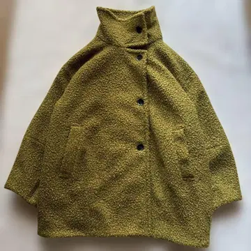 NOMINE 루프 미들 스탠드 코트 올리브 그린 보아 자켓