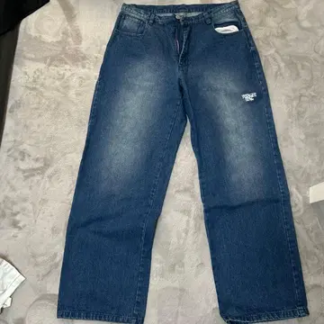 YOUNGER SON G 다크 블루 와이드 레그 데님