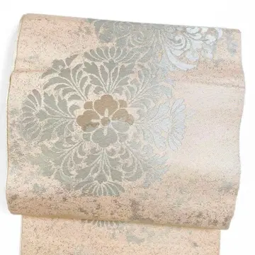 후쿠로 오비 꽃 무늬 카스미 은사 핑크 기모노 071t