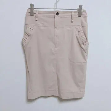 소브 타이트 스커트 무릎 위 스트레치 일본제 36 사이즈 핑크 계열 프릴