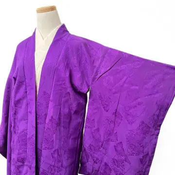 앤티크 꽃 색지 문양 학 매화 겉옷 기모노 071t