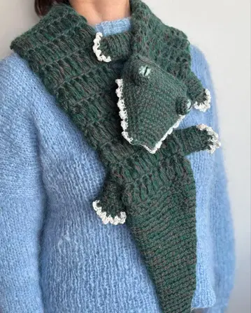 악어 니트 머플러