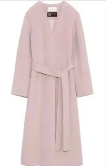 새상품급 프레이 아이디 MANTECO 노카라 핑크 코트 끈 포함