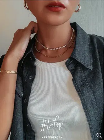 일리 비치 크리스탈 목걸이 Tennis chain necklace
