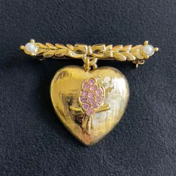 [ 19 ] 트리파리 하트 브로치 핑크 새 빈티지 엘레강트