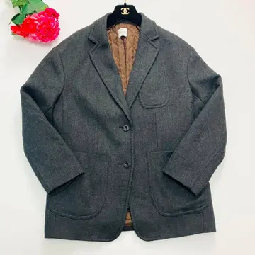 새상품급 최근 spick and span 트리플 크로스 빅 자켓 충전솜