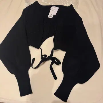 FREE'S MART 벌룬 슬리브 가디건 볼레로 블랙 프리 사이즈