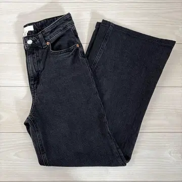 [ 새상품급 ] H&M 와이드 하이 데님 다크 데님 그레이 34