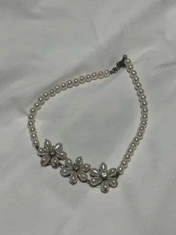 펄 목걸이 플라워 참