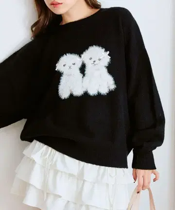 OLIVEdesOLIVE(올리브 데 올리브) 모듬 자카드 니트 BK