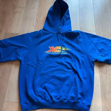 XLARGE 프레임 로고 후드티 L 파랑