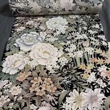 교유젠 염색 꽃무늬 코몬 옷감