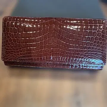 다크 브라운 크로커다일 장지갑