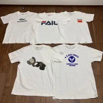 화이트 T셔츠 5장 세트