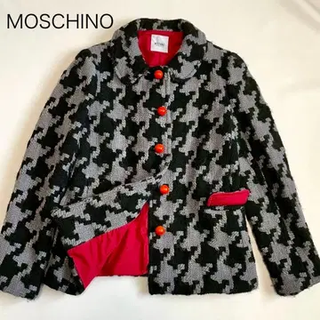 [모스키노] 자켓 코트 하운드투스 그레이 빨간색 버튼