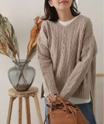 해밀턴 울 아란 패턴 니트 MOCHA