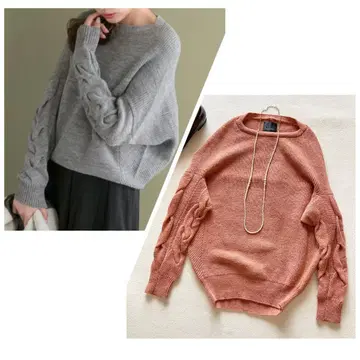 거의 새상품 어반 리서치 ROSSO 아제 리브 울 알파카 니트 풀오버