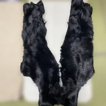 블랙 퍼 노카라 머플러 버튼 AN DEUX MILLE