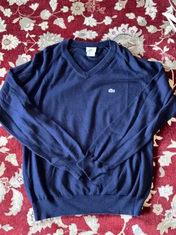 LACOSTE 네이비 V넥 스웨터 사이즈 5 90년대 후반~00년대