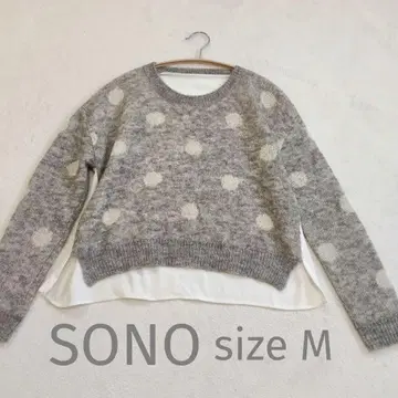 SONO 소노 도트 그레이 도킹 니트 스웨터